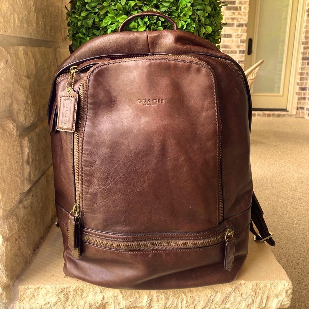 Coach Unisex All leather distressed backpack RARE 71399